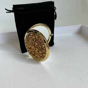 Compact Mirror-Gold Glitter